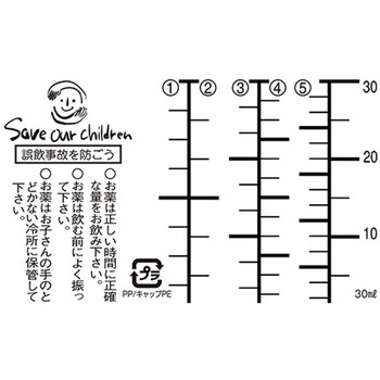 スポイトキャップ付きNK投薬瓶(プリント目盛り) 金鵄製作所