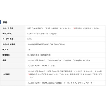 Type-C to HDMI 変換ケーブル 4K/60Hz Vodaview