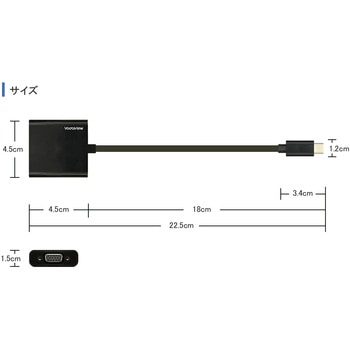 Type-C to VGA 変換アダプタ Vodaview
