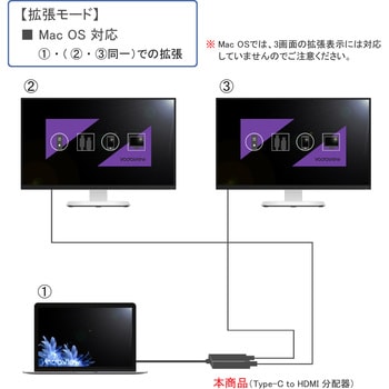 Type-C to HDMI 2ポート分配器 Vodaview