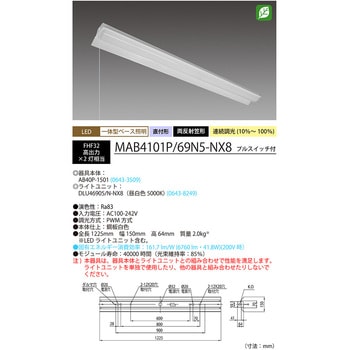 Nuシリーズ40形 器具本体ライトユニットセット 両反射笠形 HotaluX(ホタルクス)