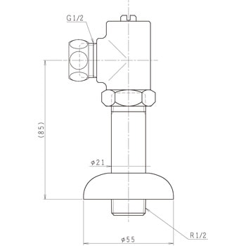 ラインテーブル化粧台引出水栓、シングルレバー水栓、自動水栓用オプション壁給水用止水栓 Janis(ジャニス工業)