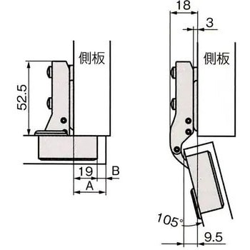 DT105-28-1DFL スライド丁番 DT105° 1個 アトムリビンテック 【通販