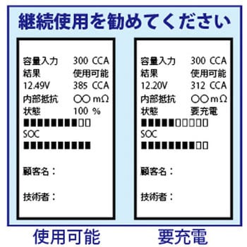 JTC6721 バッテリーCCAテスタープリンター付き 1個 JTC 【通販モノタロウ】