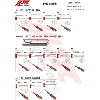 12PCS ターミナルリリースツールセット JTC
