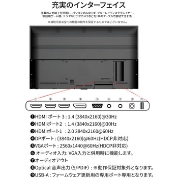 液晶ディスプレイ/65型/3840×2160/HDMI×3、DP×1、VGA×1/ブラック/スピーカー：有 JAPANNEXT