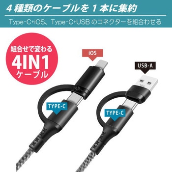 4IN1-MULTI-10 4in1 MULTIケーブル JTT 黒色 - 【通販モノタロウ】