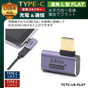 TYPE-C変換コネクタ 直角 L型 FLAT JTT