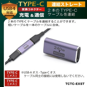 TYPE-C変換コネクタ 連結ストレート - JTT
