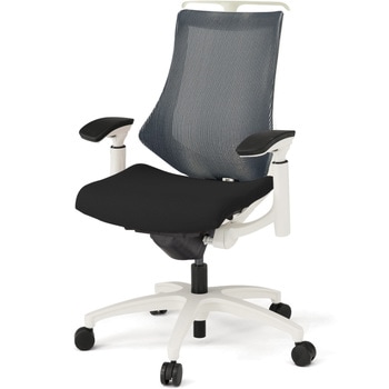 エフチエア ストライプレイヤー メッシュバック ハイバック ハンガー付 可動肘 ホワイトフレーム  <配送時組立サービス付> イトーキ