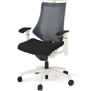 エフチエア ストライプレイヤー メッシュバック ハイバック ハンガー付 可動肘 ホワイトフレーム  <配送時組立サービス付> イトーキ