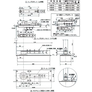 フロアヒンジ 中心吊自由開き 大鳥機工