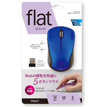 無線5ボタンBlueLEDマウス ナカバヤシ