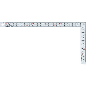 曲尺 広ピタ シルバー 30cm 表裏同目 8段目盛 JIS シンワ測定 直尺