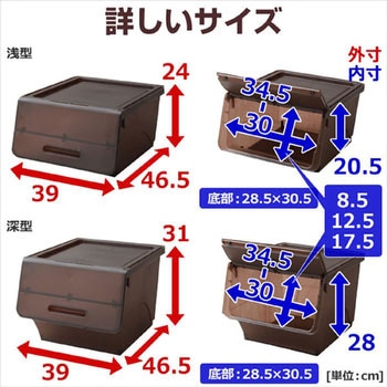 フタ付きセット 収納ボックス 浅型キャスター付きセット