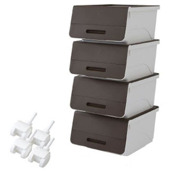 - フタ付きセット 収納ボックス 浅型キャスター付きセット YAMAZEN(山善) 29219944