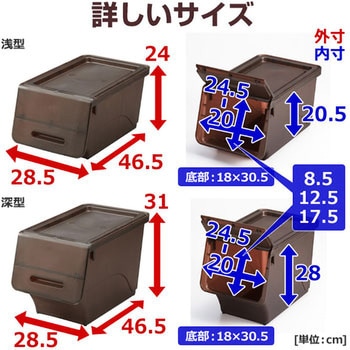 フタ付きセット 収納ボックス スリム浅型 キャスター付きセット 1