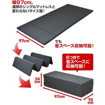 全面かため 高硬度 6つ折り マットレス アキレス