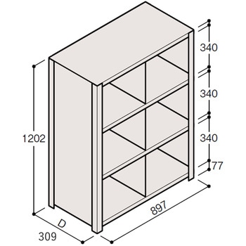 軽量棚ERR仕切型H1200＜配送時組立サービス付＞ イトーキ