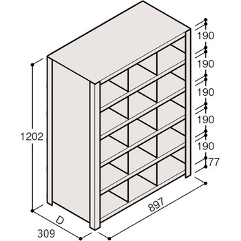 軽量棚ERR仕切型H1200＜配送時組立サービス付＞ イトーキ