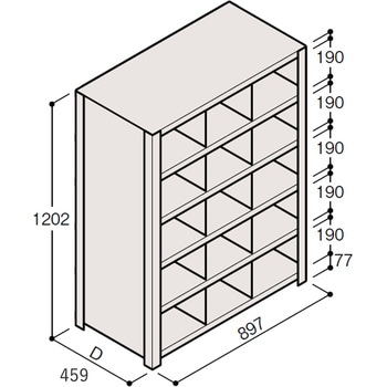 軽量棚ERR仕切型H1200＜配送時組立サービス付＞ イトーキ