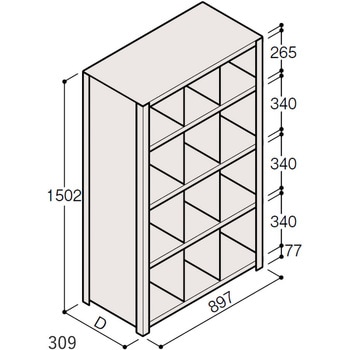 軽量棚ERR仕切型H1500＜配送時組立サービス付＞ イトーキ
