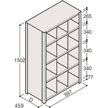 軽量棚ERR仕切型H1500＜配送時組立サービス付＞ イトーキ