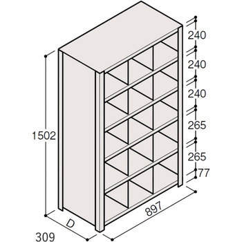 軽量棚ERR仕切型H1500＜配送時組立サービス付＞ イトーキ