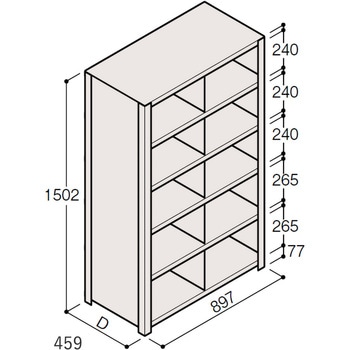 軽量棚ERR仕切型H1500＜配送時組立サービス付＞ イトーキ