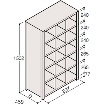 軽量棚ERR仕切型H1500＜配送時組立サービス付＞ イトーキ