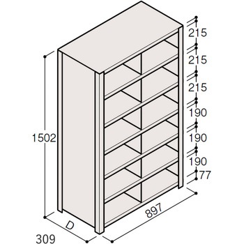 軽量棚ERR仕切型H1500＜配送時組立サービス付＞ イトーキ