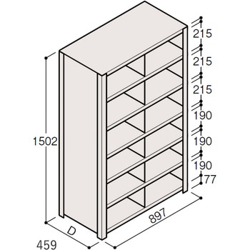 軽量棚ERR仕切型H1500＜配送時組立サービス付＞ イトーキ