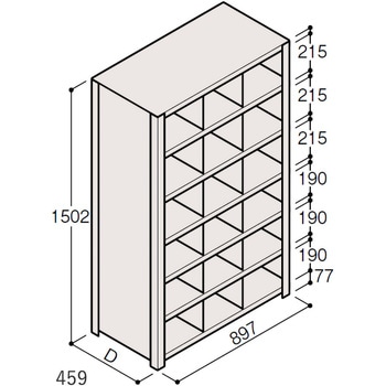 軽量棚ERR仕切型H1500＜配送時組立サービス付＞ イトーキ