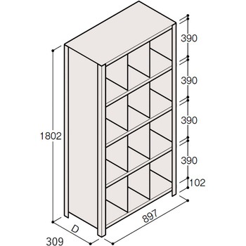 軽量棚ERR仕切型H1800＜配送時組立サービス付＞ イトーキ