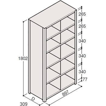 軽量棚ERR仕切型H1800＜配送時組立サービス付＞ イトーキ