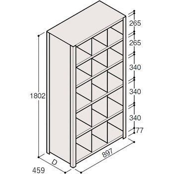 軽量棚ERR仕切型H1800＜配送時組立サービス付＞ イトーキ