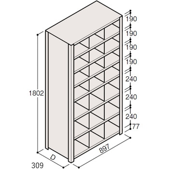 軽量棚ERR仕切型H1800＜配送時組立サービス付＞ イトーキ
