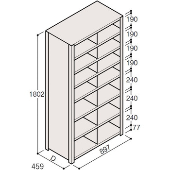 軽量棚ERR仕切型H1800＜配送時組立サービス付＞ イトーキ