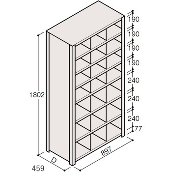 軽量棚ERR仕切型H1800＜配送時組立サービス付＞ イトーキ
