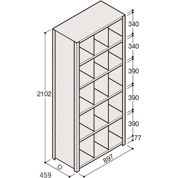 軽量棚ERR仕切型H2100＜配送時組立サービス付＞ イトーキ