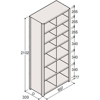 軽量棚ERR仕切型H2100＜配送時組立サービス付＞ イトーキ