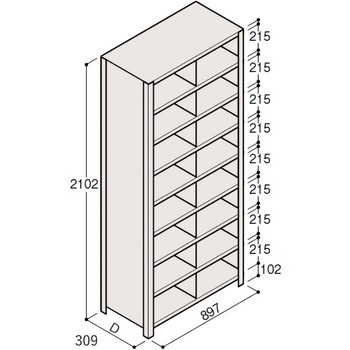 軽量棚ERR仕切型H2100＜配送時組立サービス付＞ イトーキ