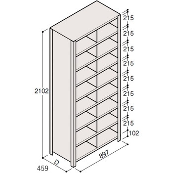 軽量棚ERR仕切型H2100＜配送時組立サービス付＞ イトーキ