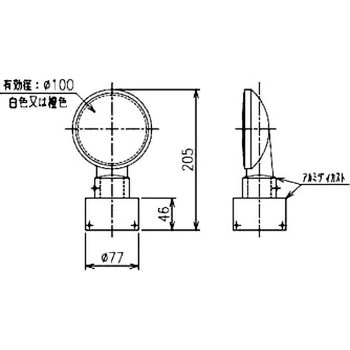 デリネーター(支柱かぶせ取付式(Φ60.5用) Φ100レンズ 片面反射) 倉本産業