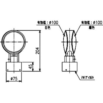 デリネーター(支柱かぶせ取付式(Φ60.5用) Φ100レンズ 両面角度付反射) 倉本産業