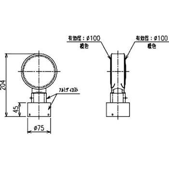デリネーター(支柱かぶせ取付式(Φ60.5用) Φ100レンズ 両面平行反射) 倉本産業