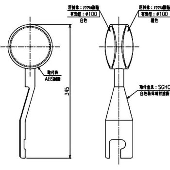 デリネーター(ガードレール差込式 Φ100レンズ 両面反射) 倉本産業