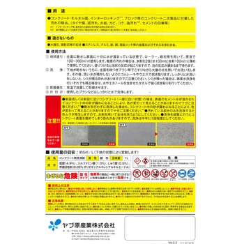 コンクリート用洗浄剤 コンクリ汚れイッキ落ち ヤブ原産業