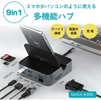 SMT-DOCK-9IN1 スマホドッキングステーション (TYPE C) 1台 ブロードウォッチ 【通販モノタロウ】