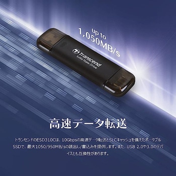 スティック型ポータブルSSD TypeA&C両対応 トランセンド